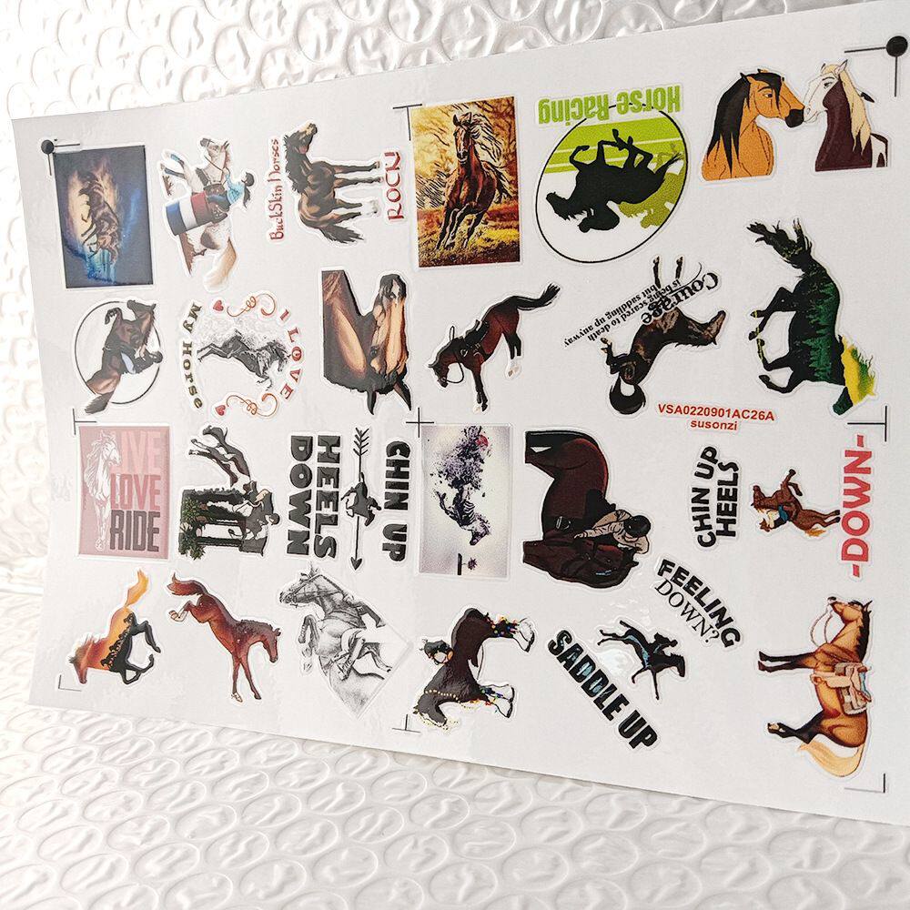 卡通马涂鸦镂空立体防水手帐笔保温水杯装饰UV转印贴纸水晶标定制