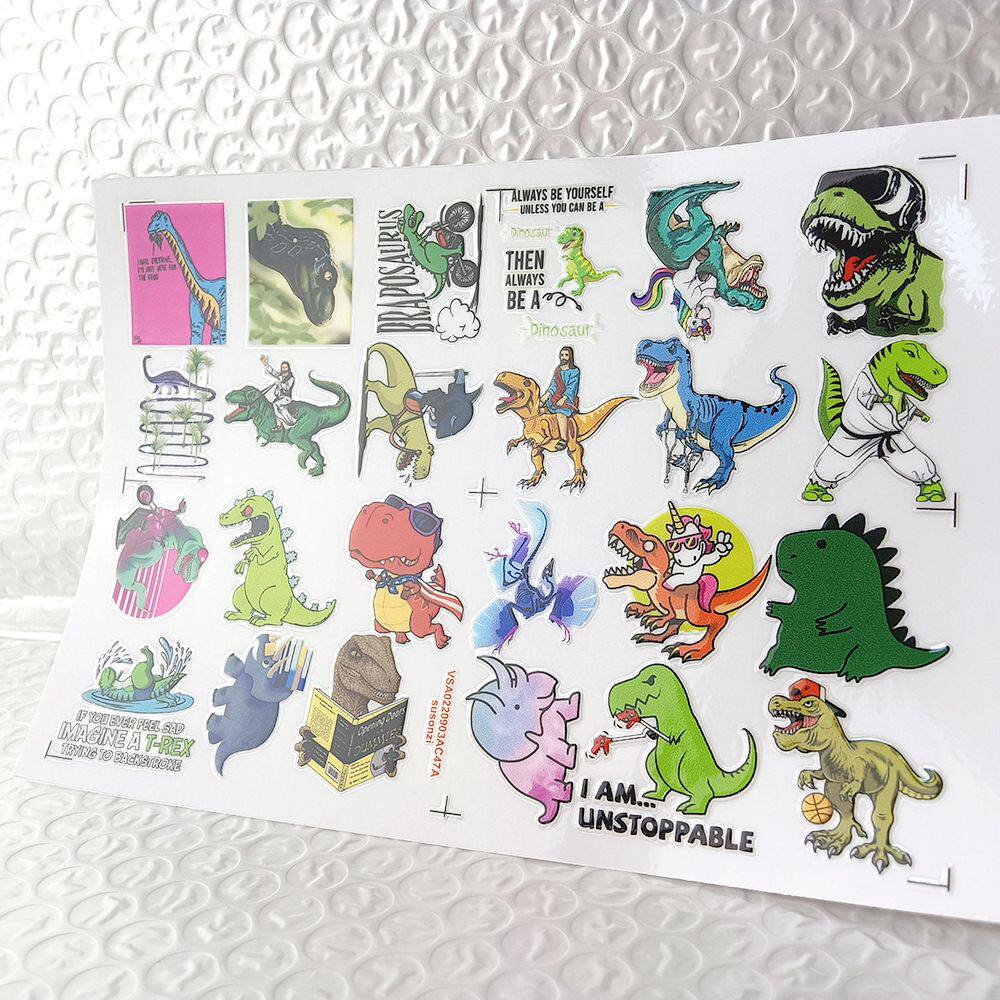 卡通可爱恐龙镂空立体防水笔牙刷水杯装饰贴纸UV转印贴水晶标定制