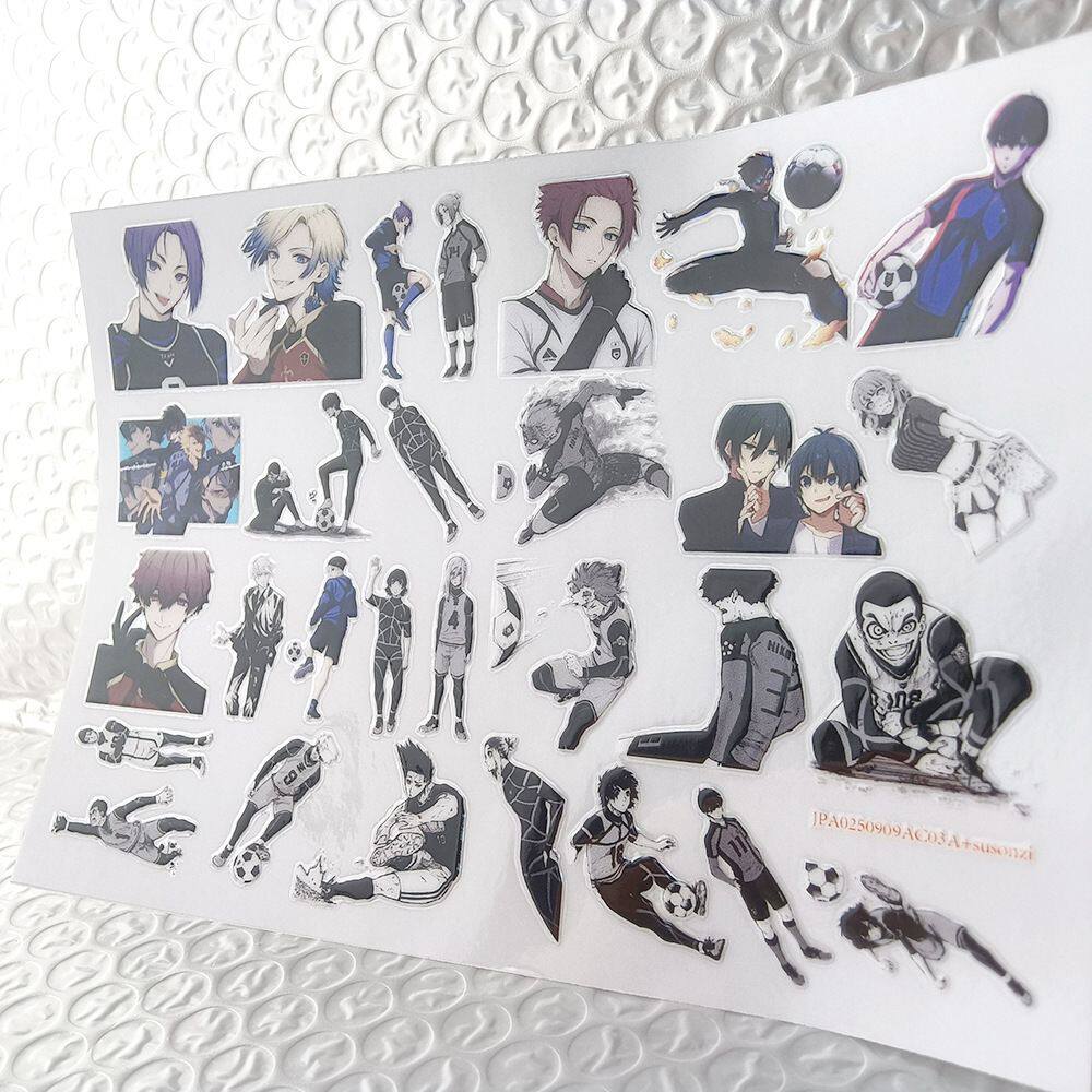 蓝色监狱镂空立体防水手帐笔贴保温水杯装饰UV转印贴纸水晶标定制