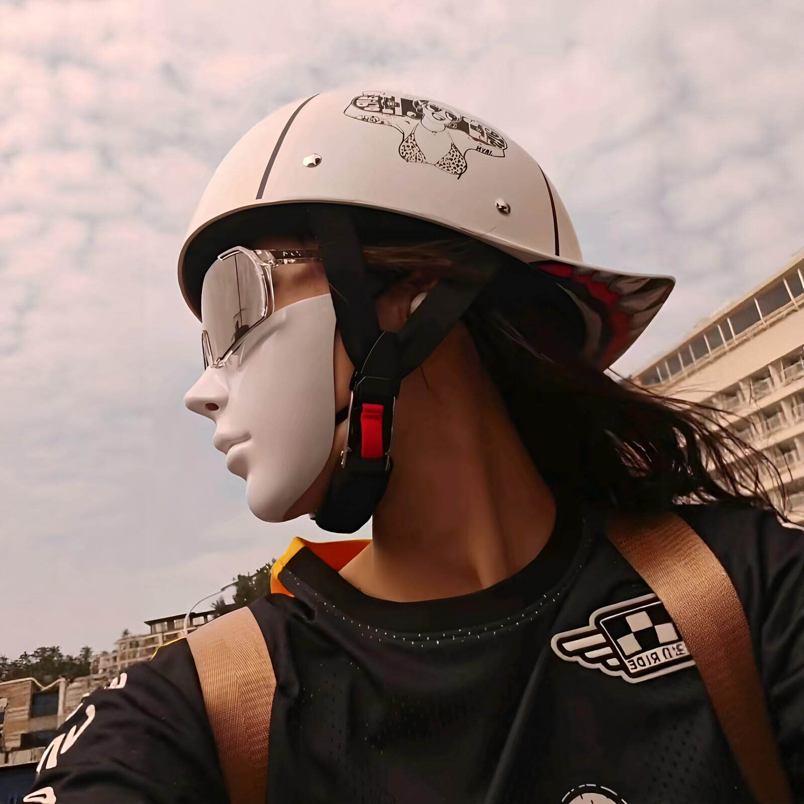 还能这么用？半脸白覆面系面具骑行口罩面罩聚会cos拍照出片道具