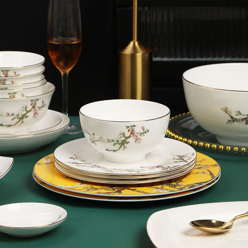 顺祥陶瓷骨瓷碗盘套装家用碗碟乔迁之喜入宅碗超级好看的饭碗餐具,餐饮具,碗,淘宝优惠券,粉丝福利购,淘宝优惠卷