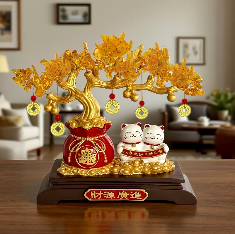 开业礼物发财树摆件招财猫