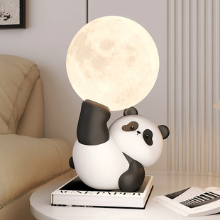 熊猫床头台灯摆件客厅卧室小夜灯家居装饰品周边乔迁生日礼物女生
