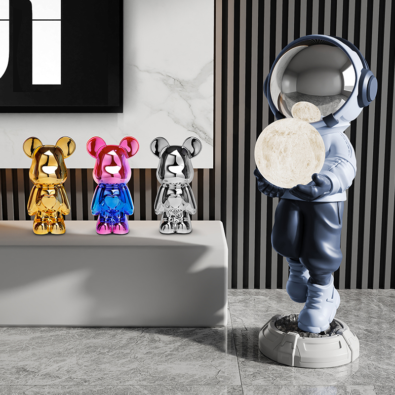 宇航员玄关装饰品摆件轻奢太空人灯电视柜旁大型落地乔迁新居礼物