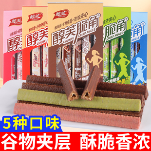 醇芙脆角22g长条巧克力能量棒金字塔三角酥威化夹心零食休闲小吃