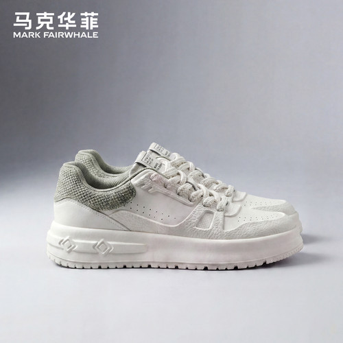 马克华菲增高透气板鞋男小白鞋子
