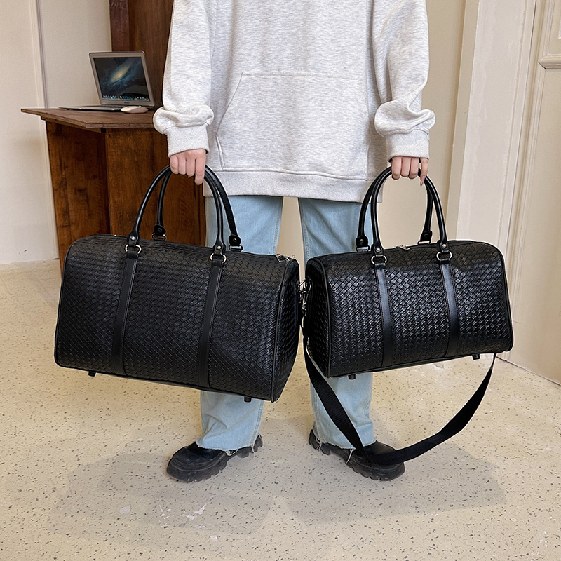 轻便商务健身包男编织行李包袋