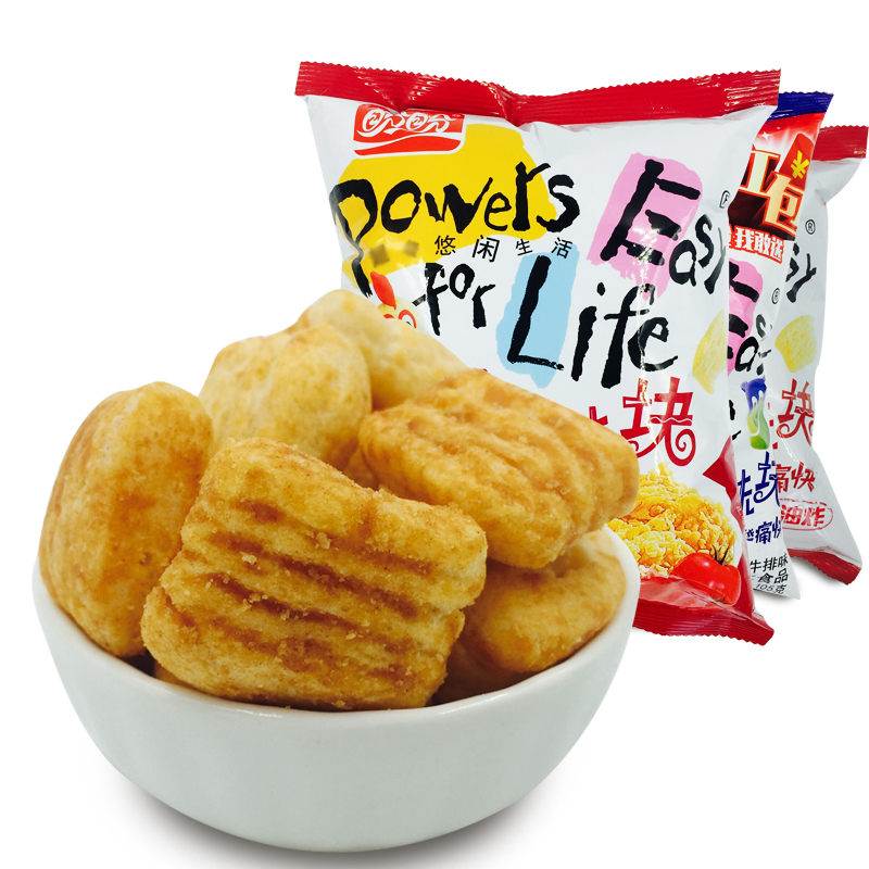 盼盼鸡味块105g*6包麦香番茄烧烤牛排味薯片膨化年货零食大礼包