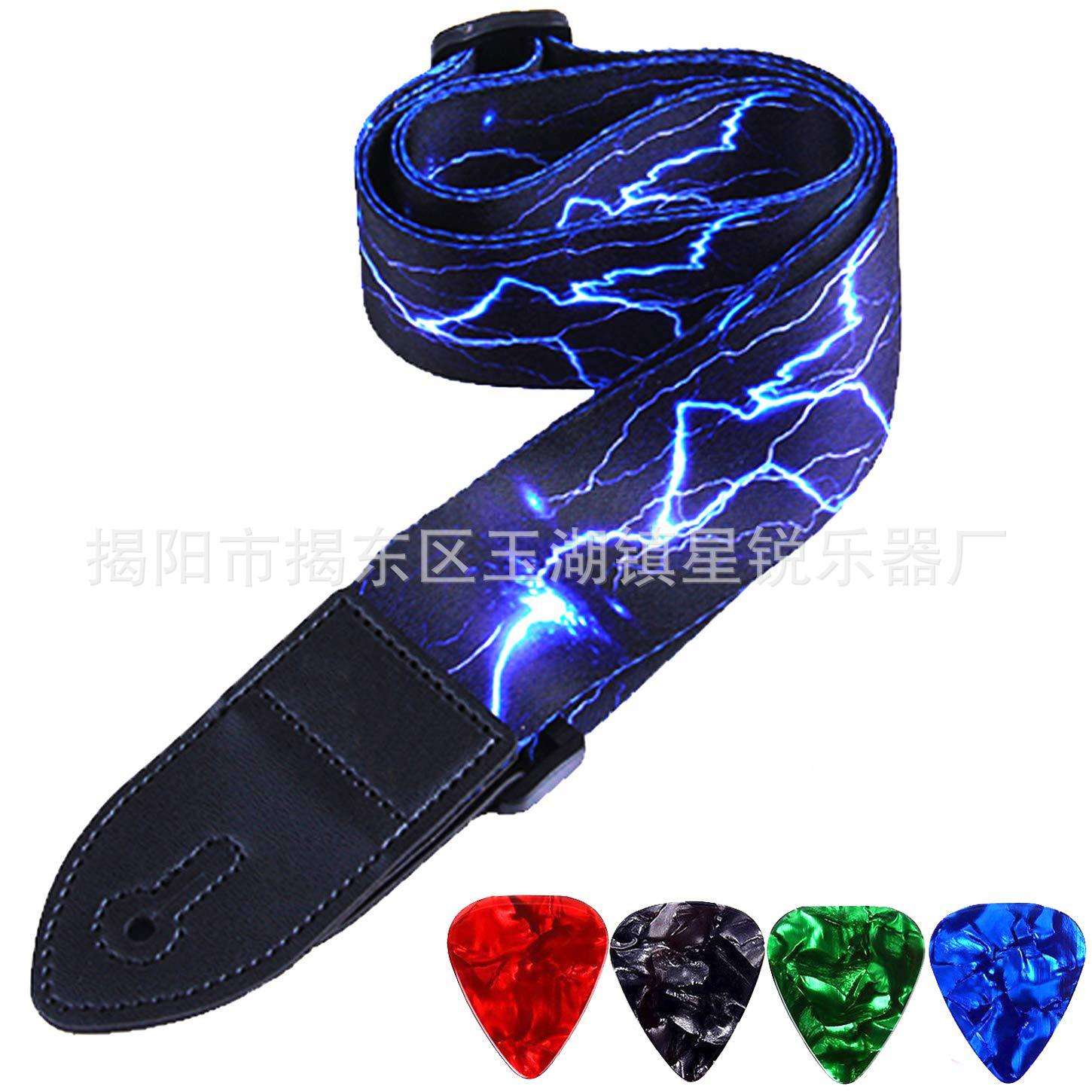 跨境吉他背带guitar strap原声电吉他背带贝斯吉他琴带涤纶热转印