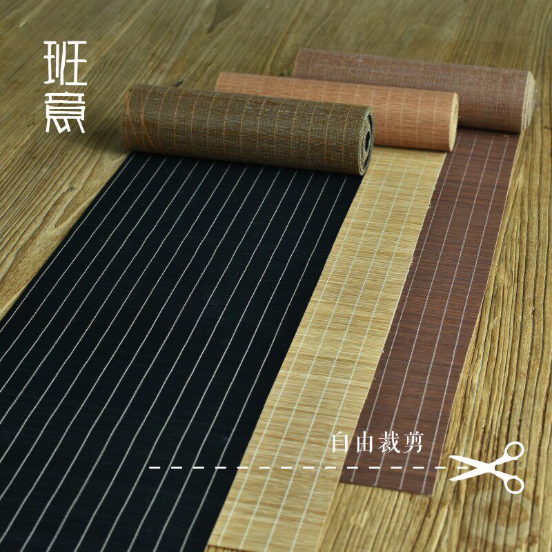 竹官茶席竹编中式茶垫日式竹桌旗桌布简约复古禅意茶道拍摄道具可