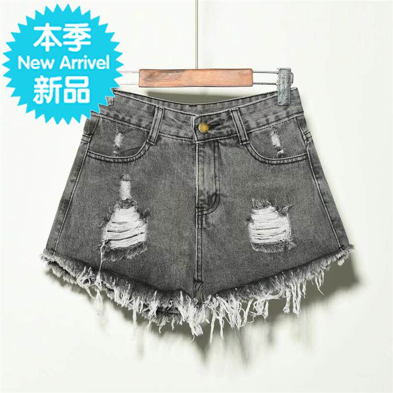 夏季牛仔短裤女高腰韩版学生破洞修身阔腿宽松卷边白色百搭j热裤|ruв категории Женская одежда, джинсы - от Buy2taobao.com для оказания профессиональной услуги покупки агента Taobao