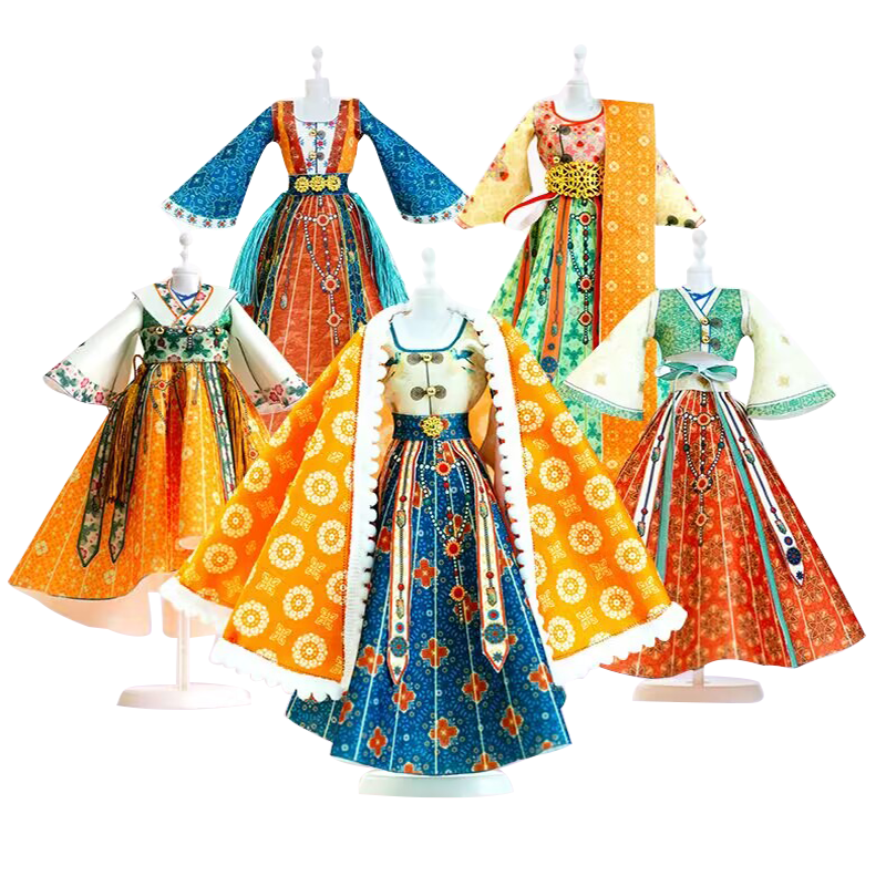 唐朝汉服服装设计女孩diy手工娃娃古风衣服儿童玩具生日礼物女童