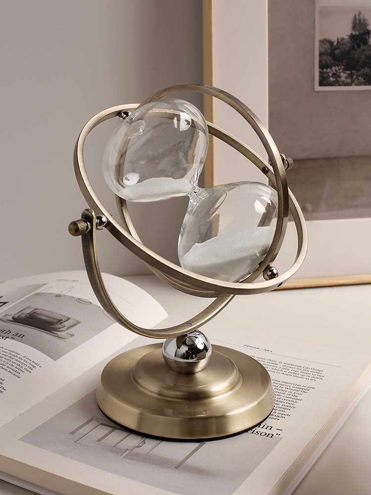 贝汉美轻奢沙漏计时器高档办公室桌家居客厅电视柜书柜装饰品摆件