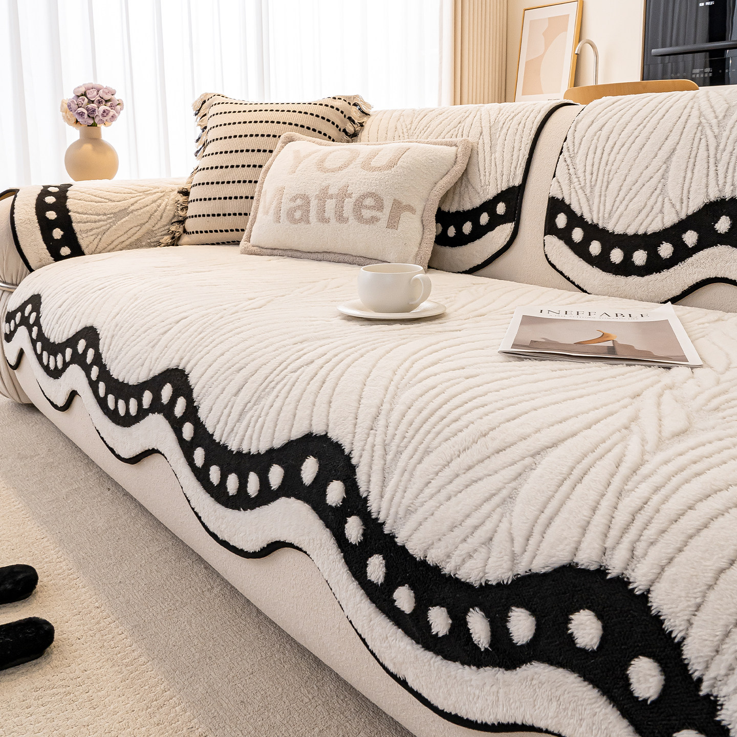 沙发垫秋冬2025新款毛绒轻奢高级感固定防滑沙发坐垫子套罩盖布巾,居家布艺,沙发垫,淘宝优惠券,粉丝福利购,淘宝优惠卷