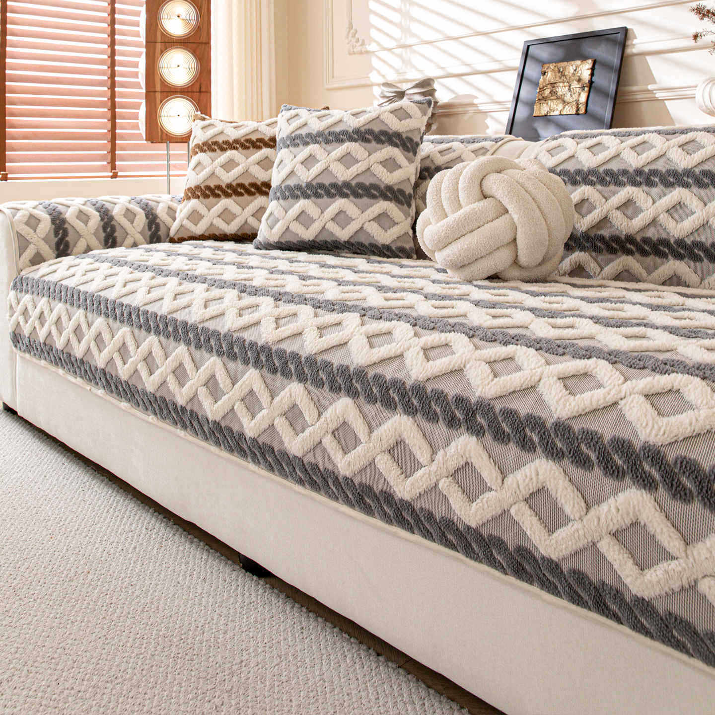 秋冬加厚毛绒沙发垫子2025新款高级感沙发坐垫固定防滑套罩盖布巾,居家布艺,沙发垫,淘宝优惠券,粉丝福利购,淘宝优惠卷