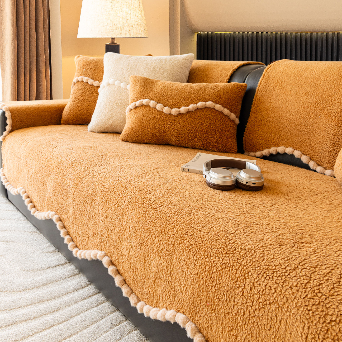 沙发垫冬2025新款加厚毛绒高级感固定防滑沙发坐垫子套罩盖布巾座,居家布艺,沙发垫,淘宝优惠券,粉丝福利购,淘宝优惠卷