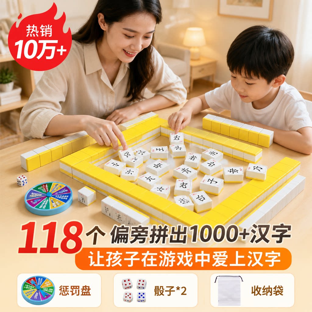 儿童启字麻将桌游2025年新款