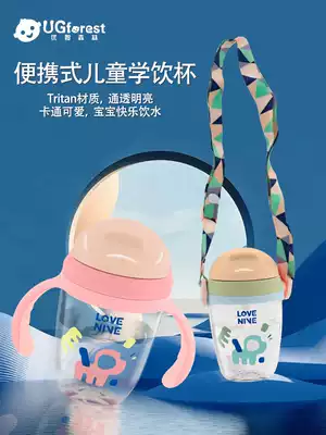 Babies and children dual-use straws to learn drinking cups home Portable out drinking water cups anti-choking and leak-proof bottles big babies