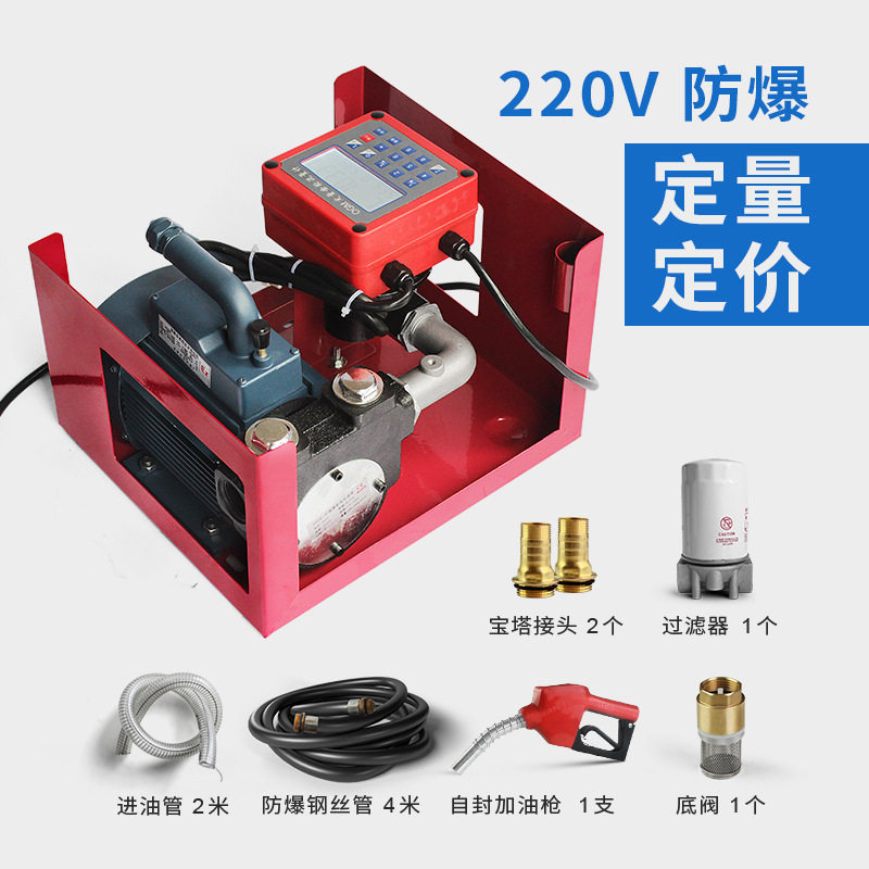 220V24V12V伏小型加油机电子计量防爆泵汽油柴油甲醇加油泵大流量