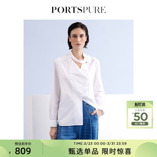 衬衫 设计感休闲通勤纯色长袖 RP3B013AWC037 时尚 宝姿PORTSPURE女装