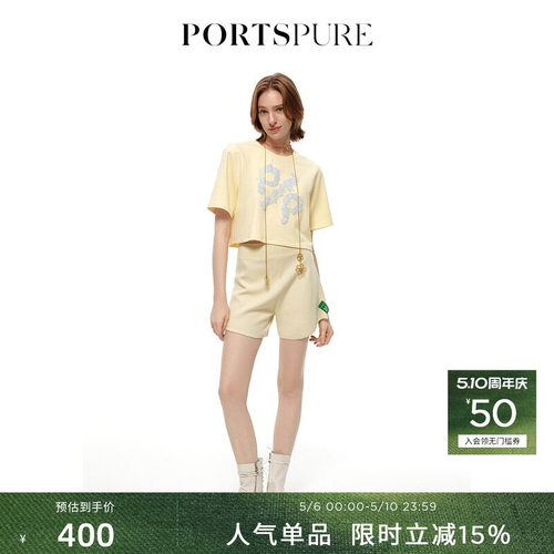 春季休闲短袖PORTSPURE印花