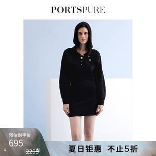 针织连帽开衫 超短款 盖玥希同款 RP3K300RKX008 PORTSPURE女装