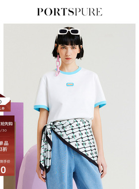 PORTSPURE女装日常休闲贴布刺绣上衣RP3N003NCC135