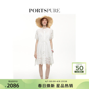 通勤度假舒适镂空收腰束带连衣裙RT8D131TLQ008 宝姿PORTSPURE女装