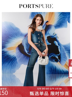 宝姿PORTSPURE女装复古时尚酷飒无袖牛仔吊带背心RT3B201PDC011