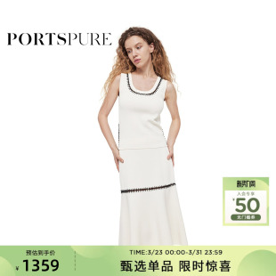 吊带 手工缝线修身 宝姿PORTSPURE女装 航海系淡人无袖