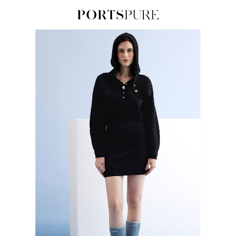 PORTSPURE女装斗篷型保暖毛衣