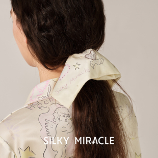 SILKY Lovers小天使真丝方巾头花桑蚕丝发饰礼物 MIRACLE新款