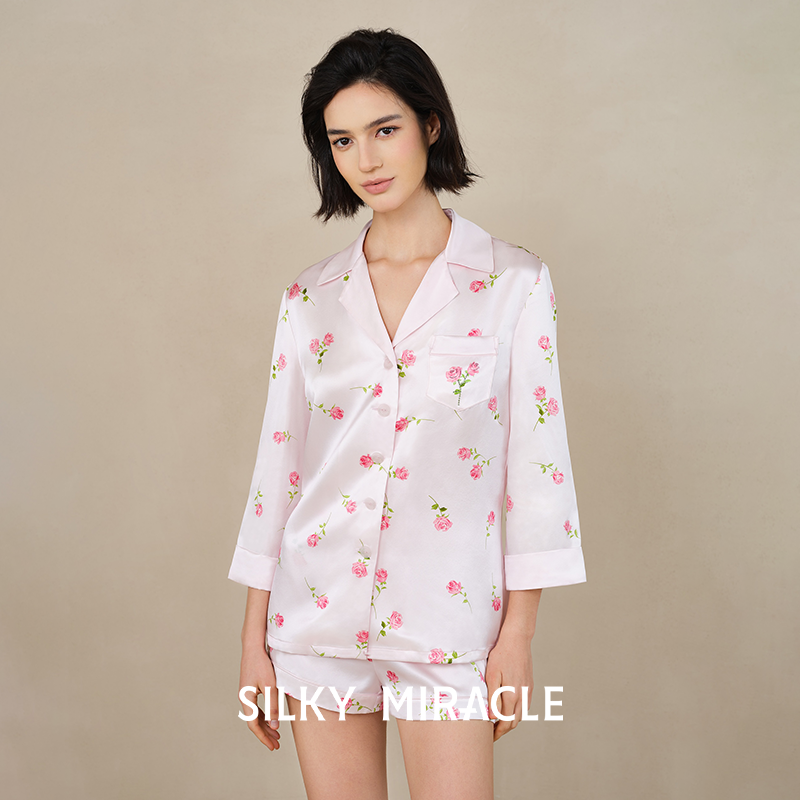 SILKYMIRACLE女真丝中袖短裤
