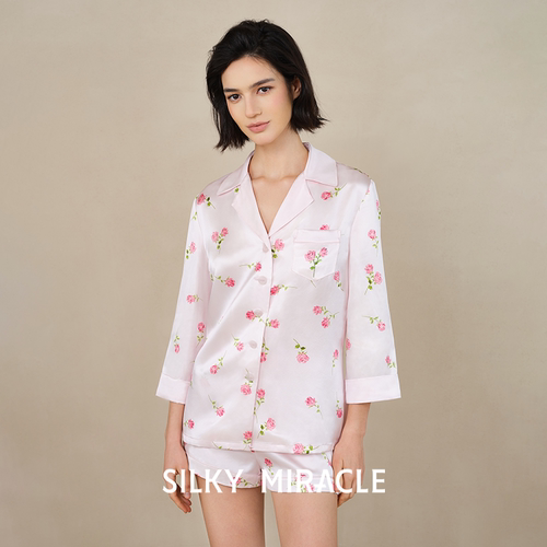 SILKYMIRACLE女真丝中袖短裤