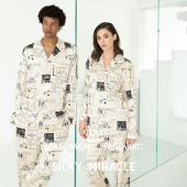 SILKY 情侣外穿家居服 男女款 MIRACLEx BASQUIAT联名真丝睡衣套装