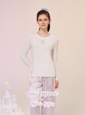 SILKY MIRACLE真丝桑蚕丝针织睡衣HelloKitty联名长袖睡裤家居服