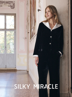 SILKY MIRACLE丝绒真丝睡衣RENAISSANCE复古家居服阔腿睡裤可外穿