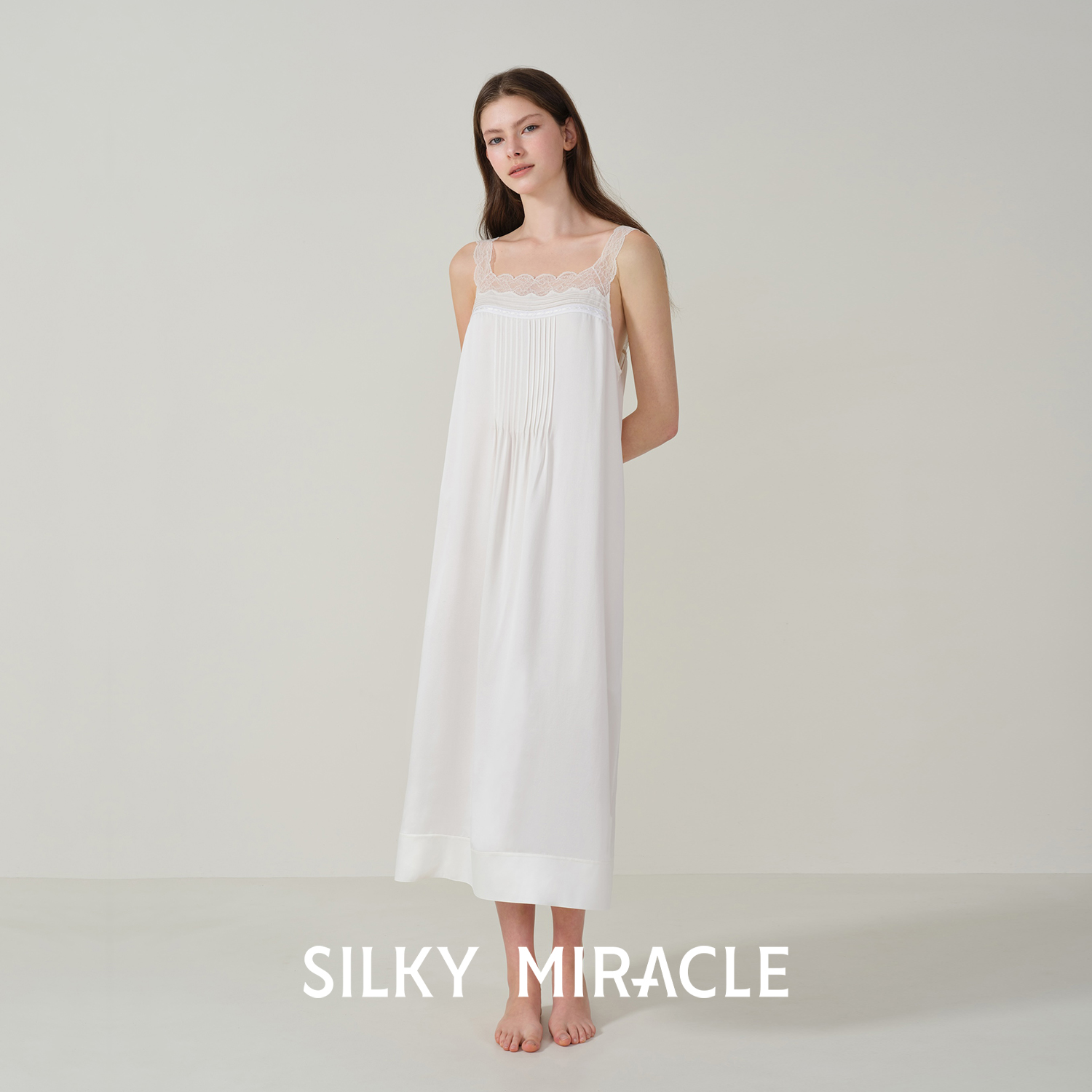 SILKYMIRACLE复古优雅真丝长裙
