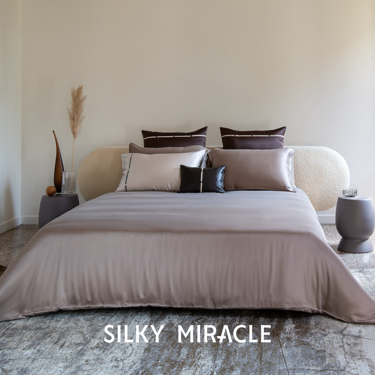 SILKY MIRACLE真丝四件套New Warm砂洗裸棕10