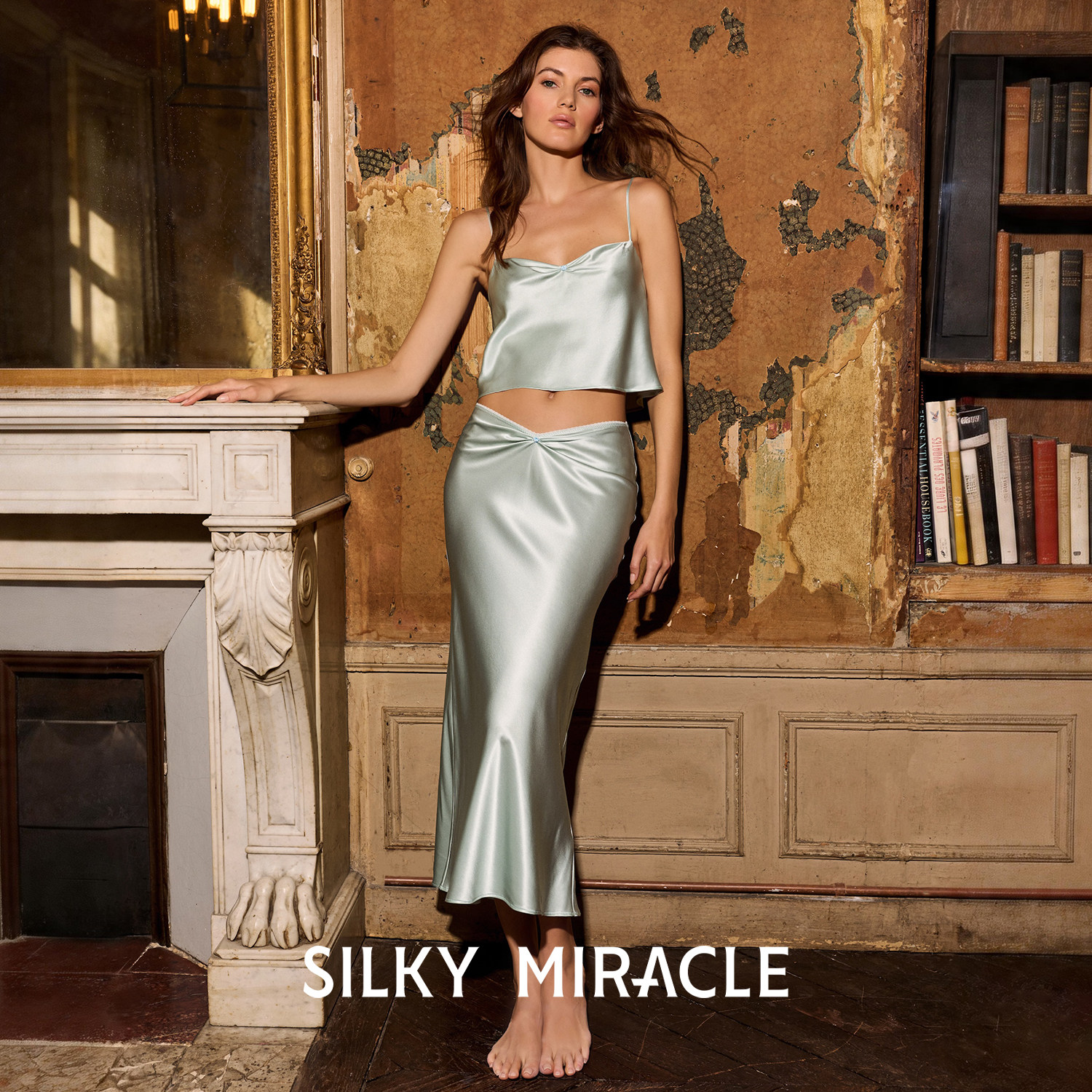 SILKY MIRACLE真丝吊带长半裙Pearl性感高级可外穿