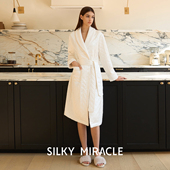 SILKY MIRACLE真丝绗缝毛巾浴袍TREASURE女新款 桑蚕丝居家睡袍