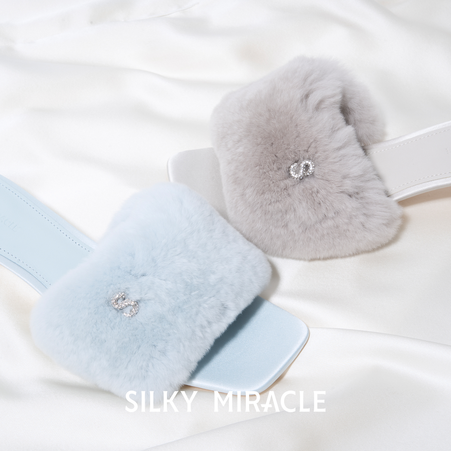 SILKYMIRACLE真丝皮草拖鞋