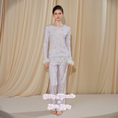 HelloKitty联名开衫 SILKY MIRACLE羽毛针织桑蚕丝睡衣套装 家居服