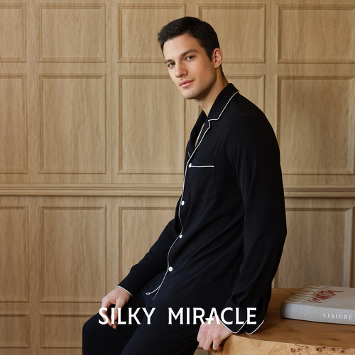 SILKYMIRACLE男桑蚕丝睡衣套装