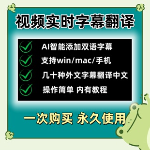 视频实时自动添加字幕软件看剧英日韩翻译看网课工具SRT双语字幕