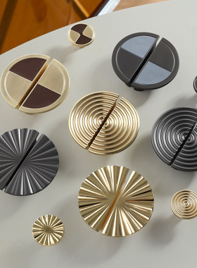 现代轻奢拉手半圆金色简约柜门圆形柜门橱柜灰色弧形橱柜门把手