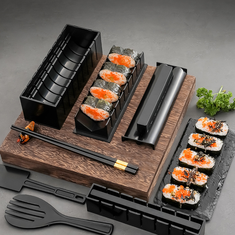 創意廚房用具飯團模具壽司DIY十件套廚房小工具壽司套裝壽司模型