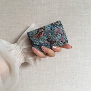 国风卡包女新款复古精致蝴蝶钱包风琴式卡片包小巧多卡位证件卡套