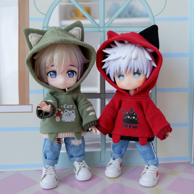 ob11娃衣猫咪连帽卫衣