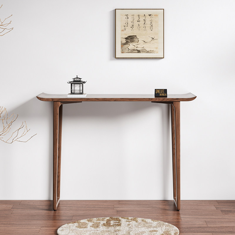 新中式实木条案靠墙家用供桌现代简约客厅端景入户玄关桌翘头案桌